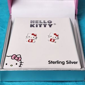 Sitting Hello Kitty Stamp Stud Earrings NIP